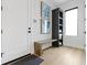 Bright mudroom featuring a bench, shelving, and modern decor at 1333 Chatham Rdg Ct, Westfield, IN 46074