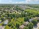 Overhead shot shows the proximity of neighborhood homes and yards at 13562 Silver Spur, Carmel, IN 46032