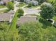 Aerial view of a well-maintained home with lush greenery in a suburban neighborhood at 13562 Silver Spur, Carmel, IN 46032