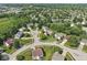 Birds-eye view of houses nestled in lush greenery with circular streets at 13562 Silver Spur, Carmel, IN 46032