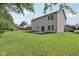 A backyard view of vinyl sided two-story house with walkout basement at 13562 Silver Spur, Carmel, IN 46032