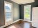 The bedroom has natural light, wood flooring, and clean lines, creating a calm, inviting atmosphere at 1378 Hannibal St, Noblesville, IN 46060