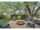 Backyard with a gravel fire pit, surrounded by chairs and lush greenery at 165 N 9Th St, Zionsville, IN 46077