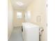 Laundry room featuring washer, dryer, utility sink and natural light at 166 N Post Rd, Indianapolis, IN 46219