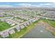 A scenic aerial view of a planned community near a tranquil pond and green fields at 1973 Mobley Dr, Westfield, IN 46074