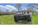 Backyard with an above ground pool surrounded by grass at 2219 N Webster Ave, Indianapolis, IN 46219