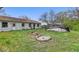 Spacious backyard with an above ground pool and firepit at 2219 N Webster Ave, Indianapolis, IN 46219