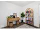 Modern office featuring a desk, chair, and a stylish bookshelf at 3134 Orchard Ave, Indianapolis, IN 46218