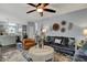 Comfortable living room with stylish furnishings and view of the kitchen area at 3466 Firethorn Dr, Whitestown, IN 46075