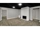 Spacious finished basement featuring recessed lighting and a decorative fireplace at 4775 E 56Th St, Indianapolis, IN 46220
