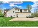 View of the house with a three car garage and a car parked in the driveway at 5212 Knollton Rd, Indianapolis, IN 46228