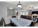 Dining room showcasing neutral walls, seating for six, and open view to living room at 5453 Nighthawk Way, Indianapolis, IN 46254
