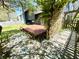 Backyard with wooden deck with easy backyard access and a small gate to neighborhood at 653 Southridge Ct, Westfield, IN 46074