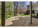 Outdoor patio featuring a table and chairs, perfect for enjoying the backyard garden at 8069 Middle Bay Ln, Indianapolis, IN 46236