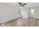 Spacious bedroom with ceiling fan and natural light at 8216 Glenwillow Ln # 104, Indianapolis, IN 46278