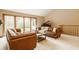 Comfortable living room with leather seating, large windows, and a grand piano at 8901 Shetland Ln, Indianapolis, IN 46278
