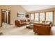 Bright living room featuring vaulted ceilings, large windows, and stylish, comfortable seating at 8901 Shetland Ln, Indianapolis, IN 46278