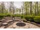 Serene patio area with stairs and an outdoor sitting area with trees and lawn in the background at 8901 Shetland Ln, Indianapolis, IN 46278