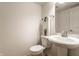Bathroom featuring a single vanity, framed mirror, white walls and tiled floors at 11905 Kelso Dr # 3, Zionsville, IN 46077