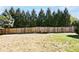 Spacious backyard with grass and a privacy fence with trees behind at 12981 Coyote Run, Fishers, IN 46038