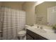 Bathroom with neutral walls, walk in shower, sink, and mirror at 1299 W Crystal Dr, Fortville, IN 46040