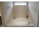 Bathroom featuring a soaking tub and a window at 1299 W Crystal Dr, Fortville, IN 46040