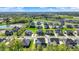 Beautiful aerial view of a residential neighborhood with lush green lawns and a pond at 14349 Marsdale Pl, Carmel, IN 46074
