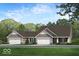 Beautiful exterior elevation with symmetrical design, two-car garage, nice shutters and well manicured lawn at 2249 Aviary Ln, Danville, IN 46122