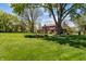 Expansive backyard view featuring mature trees and lush green lawn, perfect for outdoor activities at 2253 Mullinix Rd, Greenwood, IN 46143