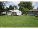 Spacious backyard with a storage shed and room for outdoor activities at 2726 S Roena St, Indianapolis, IN 46241