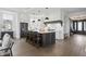Modern kitchen with white cabinetry, a dark island, and stainless steel appliances at 284 Chatham Hills Blvd, Westfield, IN 46074