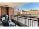 City view from the balcony, featuring outdoor seating and a grill at 333 Massachusetts Ave # 204, Indianapolis, IN 46204