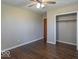 Bedroom has hardwood floors, standard closet and neutral paint at 3362 E Sycamore Ln, Mooresville, IN 46158