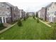 Well-manicured townhome community with lush green spaces and tree-lined walkways creating a serene environment at 360 Neuman Way, Carmel, IN 46032