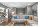 Cozy living room with hardwood floors, comfortable sofa, and stylish decor at 3615 Dawnwood Dr, Indianapolis, IN 46227