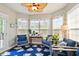Bright sunroom filled with natural light from large windows, furnished with cozy seating and stylish decor at 4707 Branch View Way, Indianapolis, IN 46234