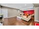 Open-concept living room features hardwood floors, recessed lighting, and a comfortable sectional sofa at 4955 N 500 W, Columbus, IN 47201