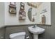 Charming powder room with stylish mirror, vanity, and decorative elements at 7371 E 100 N, Whitestown, IN 46075