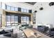Lobby seating area with couches and modern lighting at 9735 Behner Dr, Fishers, IN 46038