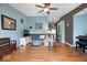 Inviting living room featuring hardwood floors, modern decor, and a cozy atmosphere at 1002 Prairie Depot, Indianapolis, IN 46241