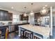 Modern kitchen with a large island, stainless steel appliances, and dark wood cabinets at 1370 Timber Bluff Rd, Westfield, IN 46074