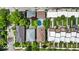 An aerial view showcasing several homes with inviting pool, lush landscaping, and welcoming outdoor spaces at 1510 Central Ave, Indianapolis, IN 46202