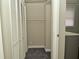 A closet with shelving and rod space is adjacent to the bathroom at 1615 N E St, Elwood, IN 46036