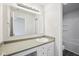 Bathroom with long countertop vanity and an open view to the shower and tub at 16780 Lowell Dr, Noblesville, IN 46060