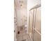 Bathroom featuring a glass shower enclosure, tile flooring, and vanity with sink at 233 N Fenton Ave, Indianapolis, IN 46219