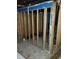 Basement framing with blue trim ready for finishing and customization at 3123 S Rybolt Ave, Indianapolis, IN 46241