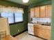 Functional kitchen with matching wood cabinets, a vintage stove and a double-basin sink for efficient use at 3434 Forrest Ter, Anderson SE, IN 46013