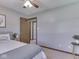 Inviting bedroom featuring a neutral palette, plush carpet, and easy access to other rooms at 4037 Hazy Ln, Greenwood, IN 46142