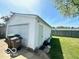Well-kept detached garage with a white exterior and space for two vehicles, enhancing the property at 4726 Breckenridge Dr, Columbus, IN 47203