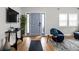 Contemporary living room with hardwood floors and stylish decor at 5252 N College Ave, Indianapolis, IN 46220